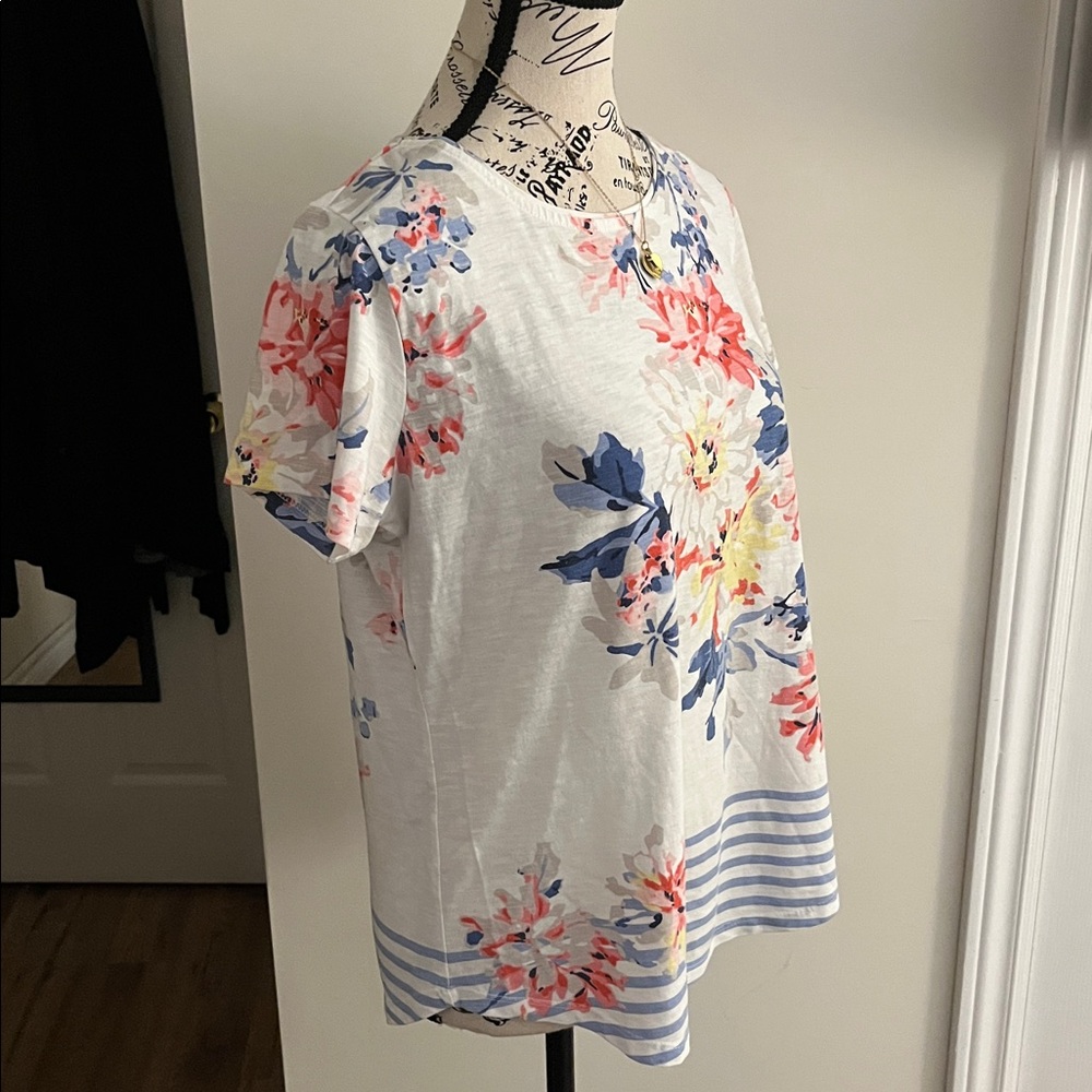 🍎Alia Floral Short Sleeve Top - Pink, Blue, White - Picture 5 of 9